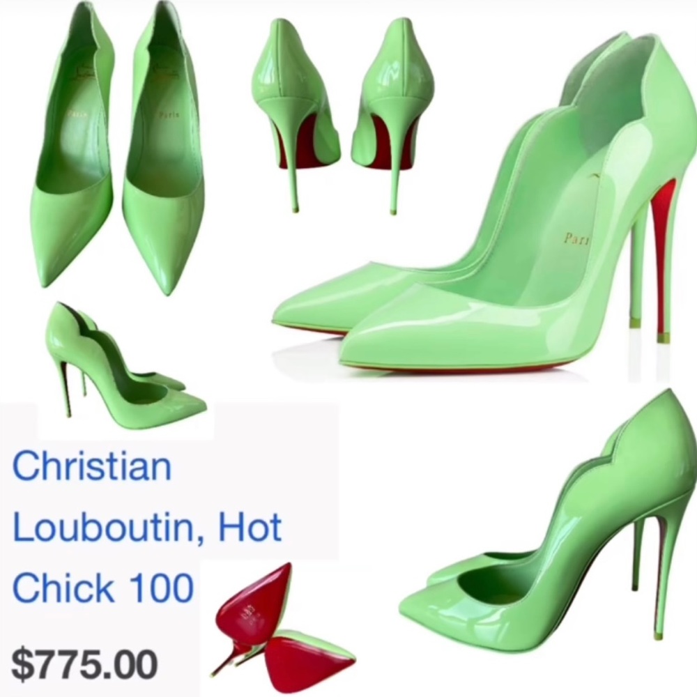 Louboutin Red Bottoms Green “Hot Chick”
